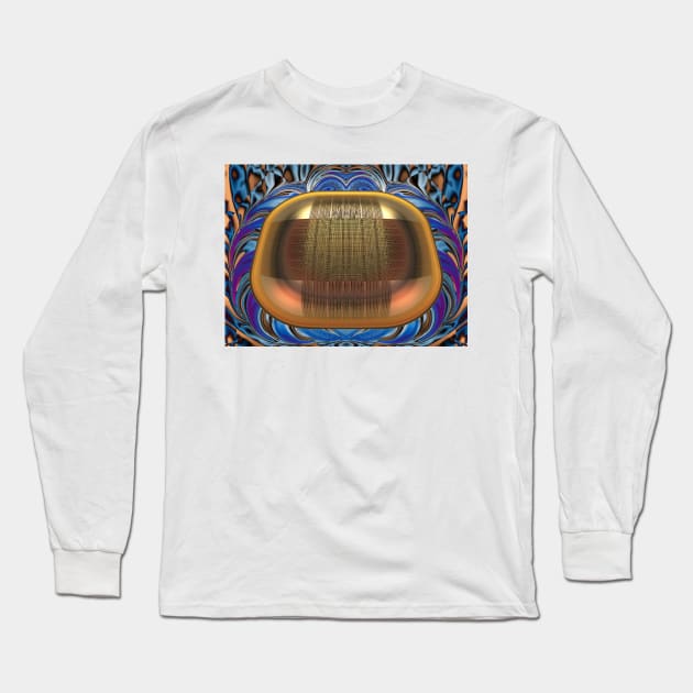 Diffraction Patterns on a Brass Tray Long Sleeve T-Shirt by barrowda